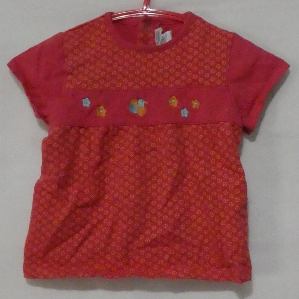 GENEVIEVE LAPIERRE COLLECTION | size 3 | Charming Pink Floral Appliqué Top
